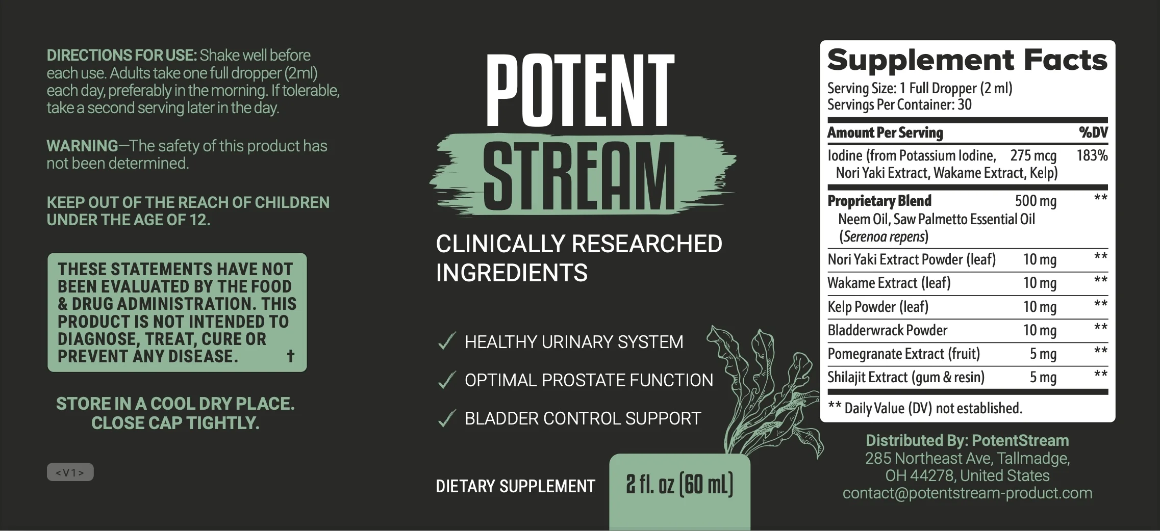 PotentStream Product Label